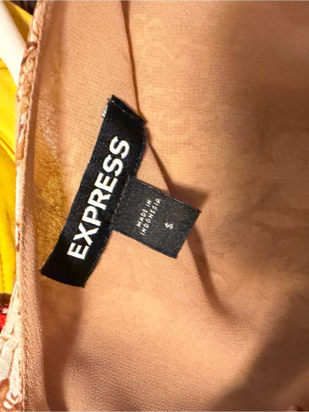 Express Tan Floral Wrap Peplum Blouse - Picture 4 of 4